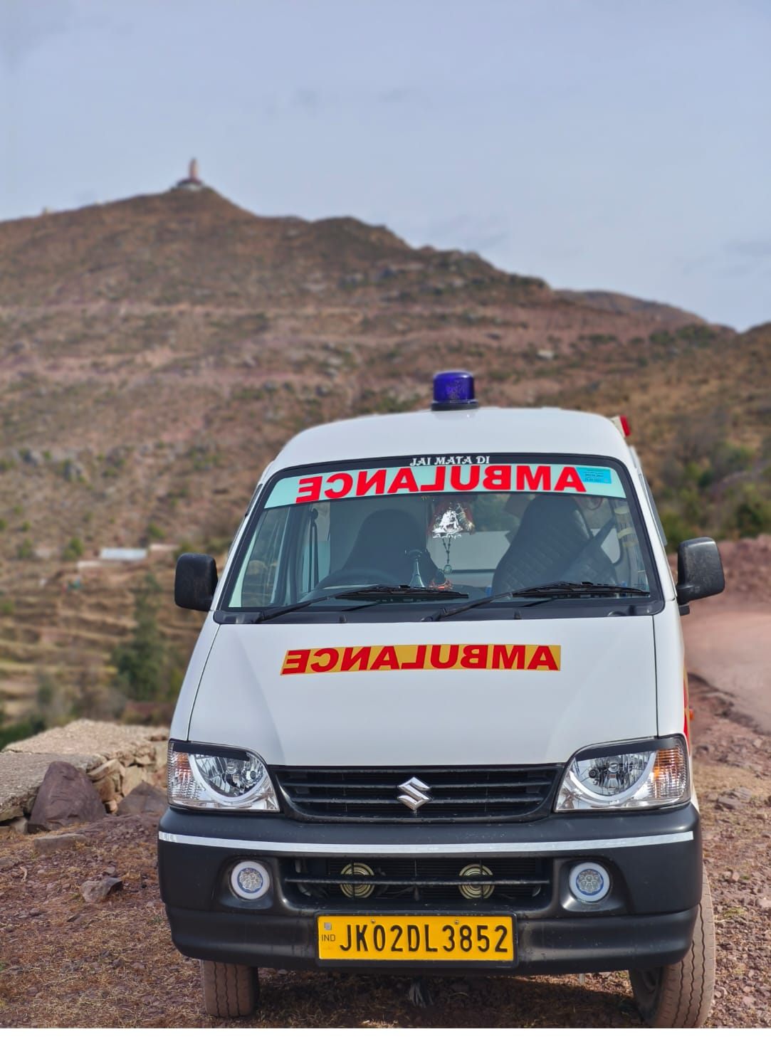 Bittu ambulance at a Himalayan hilltop in Jammu and Kashmir